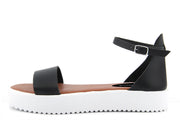 Sandali Platform Made in Italy in pelle colore Nero
